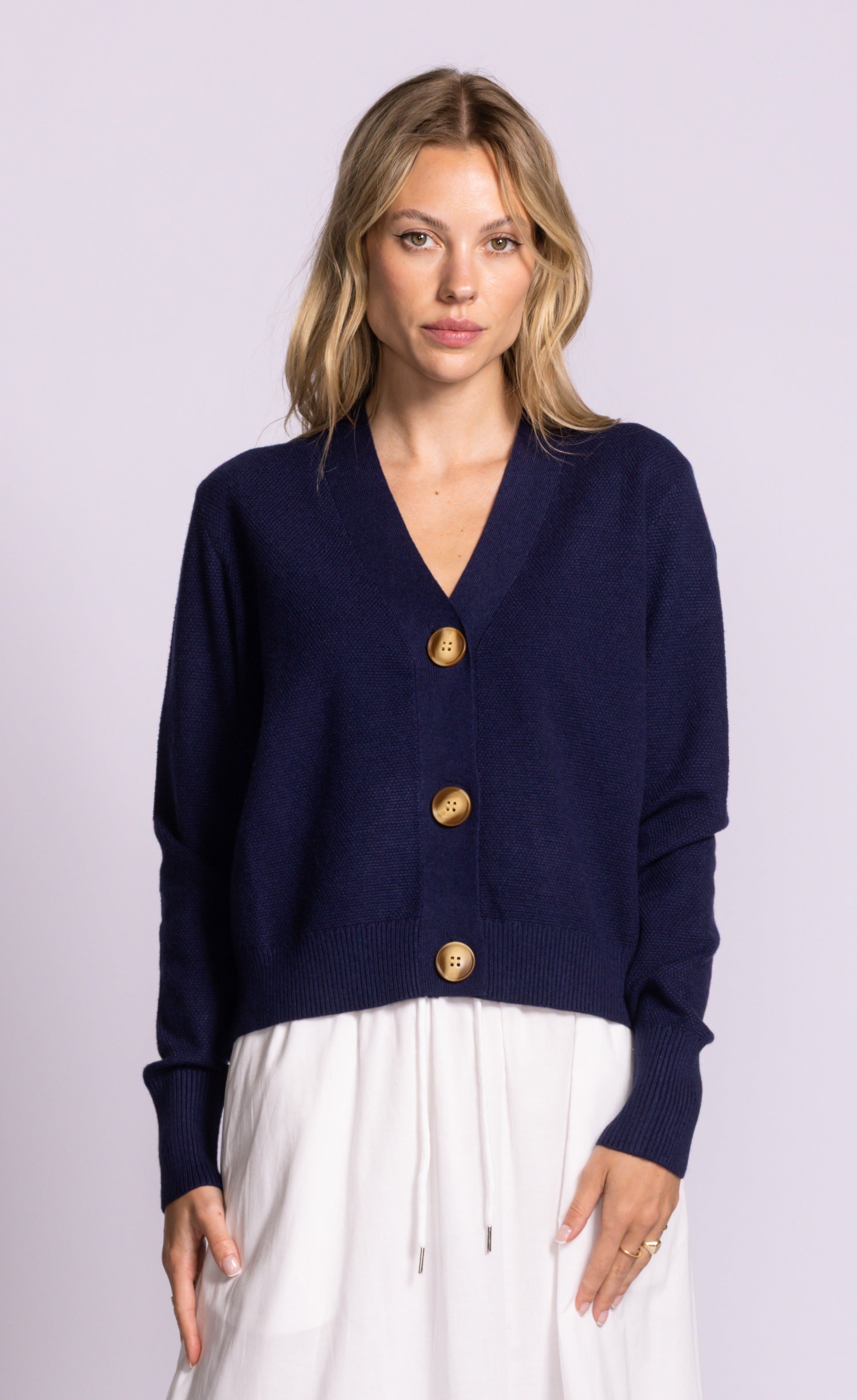 Hampton Cardi - Navy-Sweaters and Cardigans- Hometown Style HTS, women's in store and online boutique located in Ingersoll, Ontario