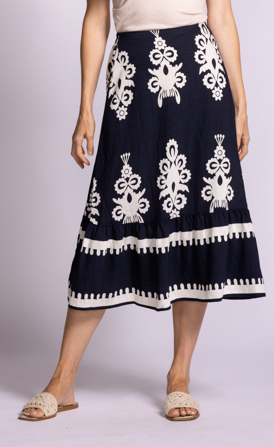 Bellingham Skirt - Navy-Skirt- Hometown Style HTS, women's in store and online boutique located in Ingersoll, Ontario