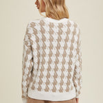 Houndstooth Sweater - Ivory-sweater- Hometown Style HTS, women's in store and online boutique located in Ingersoll, Ontario