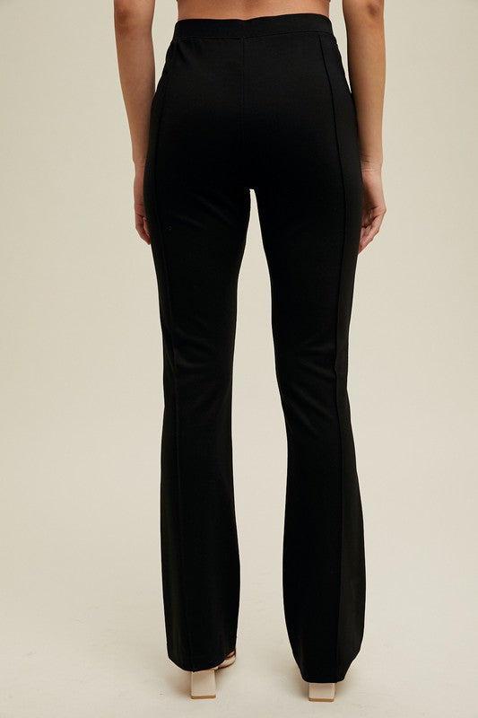 Seam Detail Knit Pants - Black-Pants- Hometown Style HTS, women's in store and online boutique located in Ingersoll, Ontario