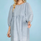 Twill Babydoll Dress - Light Blue-Dresses- Hometown Style HTS, women's in store and online boutique located in Ingersoll, Ontario