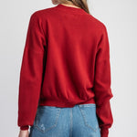 Solid Mock Neck Sweater - Merlot-Sweater- Hometown Style HTS, women's in store and online boutique located in Ingersoll, Ontario