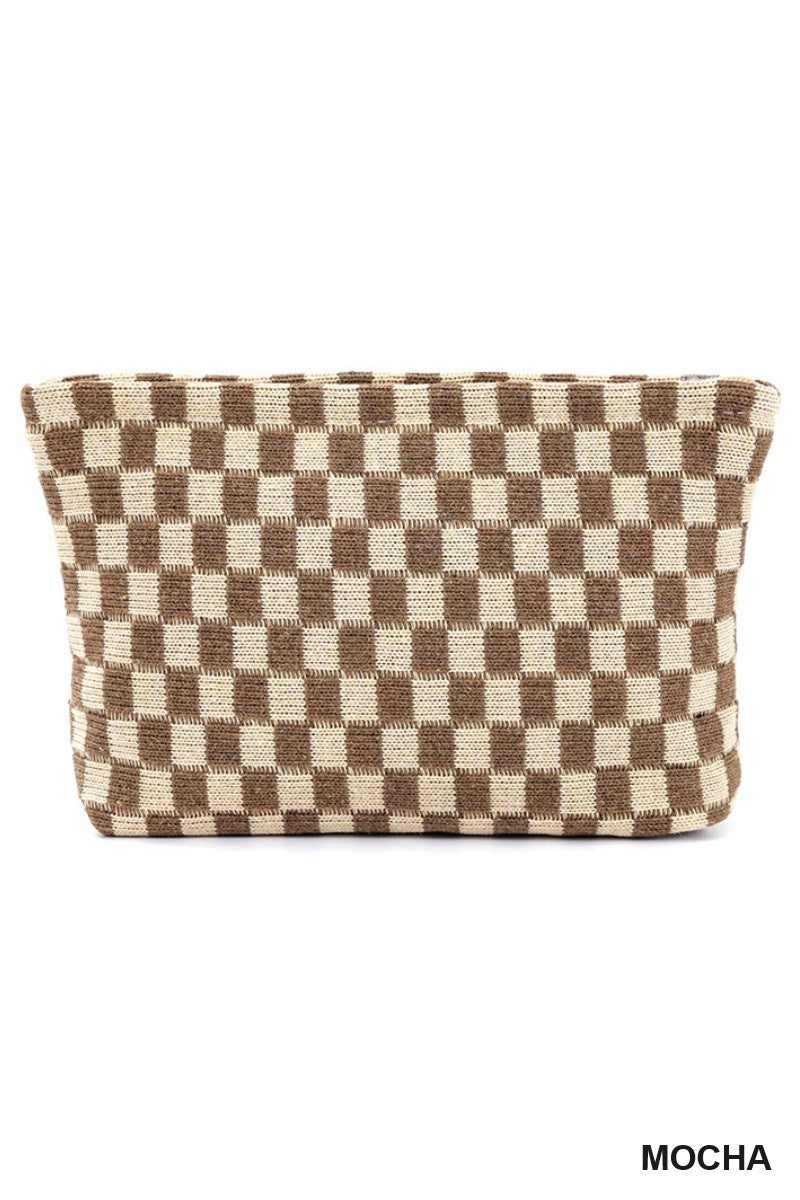 Checkered Makeup Pouch-Accessories- Hometown Style HTS, women's in store and online boutique located in Ingersoll, Ontario