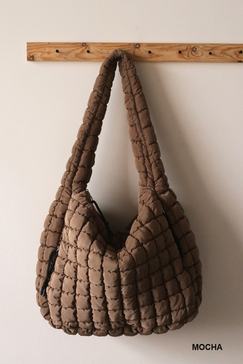 Oversized Quilted Shoulder Bag-Handbag & Wallet Accessories- Hometown Style HTS, women's in store and online boutique located in Ingersoll, Ontario