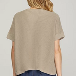 Short Sleeve Sweater Top - Mocha-Tops- Hometown Style HTS, women's in store and online boutique located in Ingersoll, Ontario