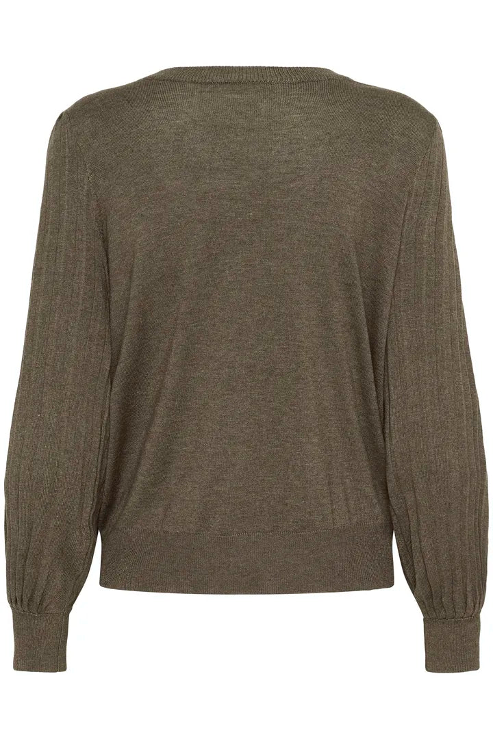 Lone Knit Pullover - Morel Melange-Sweater- Hometown Style HTS, women's in store and online boutique located in Ingersoll, Ontario