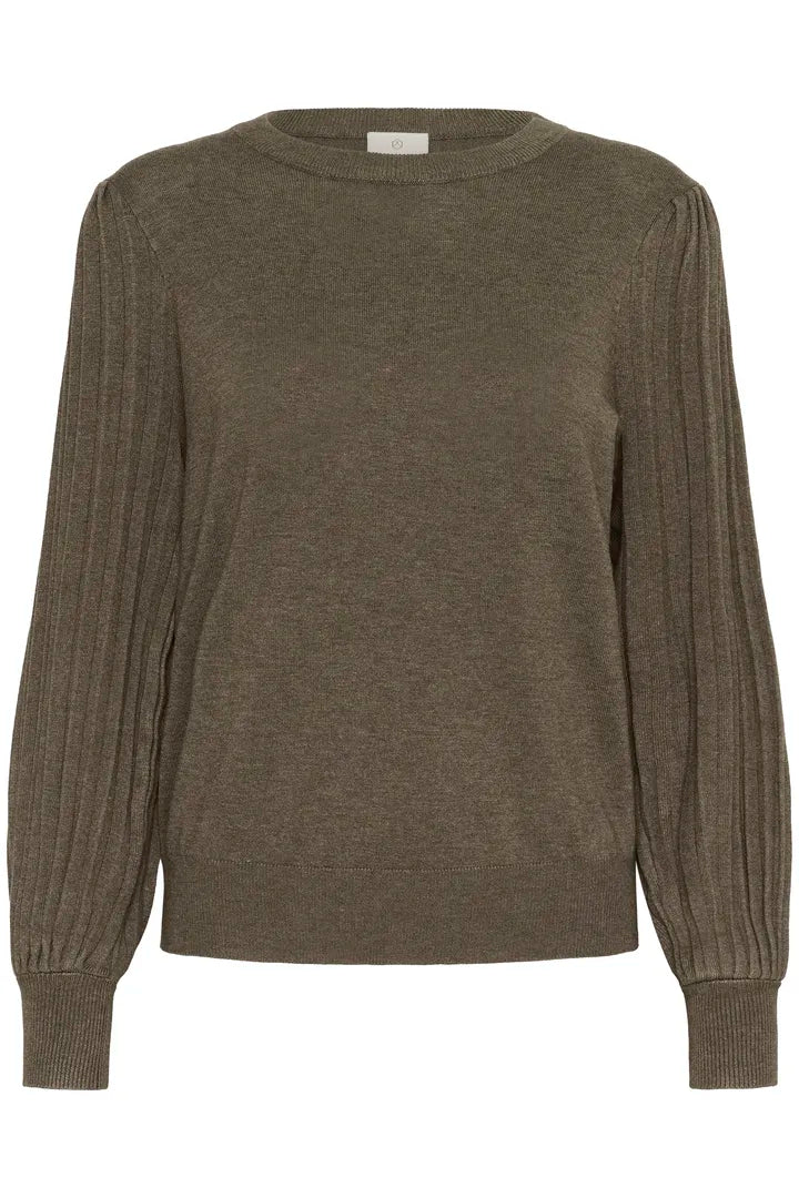 Lone Knit Pullover - Morel Melange-Sweater- Hometown Style HTS, women's in store and online boutique located in Ingersoll, Ontario
