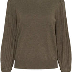 Lone Knit Pullover - Morel Melange-Sweater- Hometown Style HTS, women's in store and online boutique located in Ingersoll, Ontario