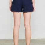 Crochet Shorts - Navy-Shorts- Hometown Style HTS, women's in store and online boutique located in Ingersoll, Ontario