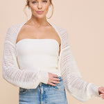 Lurex Shimmer Knit Shawl - White Silver-Coats & Jackets- Hometown Style HTS, women's in store and online boutique located in Ingersoll, Ontario