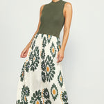 Sleeveless Pleated Maxi Dress - Olive-Dress- Hometown Style HTS, women's in store and online boutique located in Ingersoll, Ontario