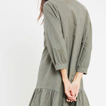 Button Down Dress - Olive-dress- Hometown Style HTS, women's in store and online boutique located in Ingersoll, Ontario