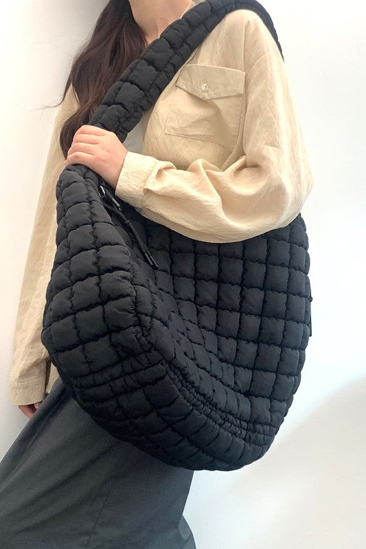 Oversized Quilted Shoulder Bag-Handbag & Wallet Accessories- Hometown Style HTS, women's in store and online boutique located in Ingersoll, Ontario