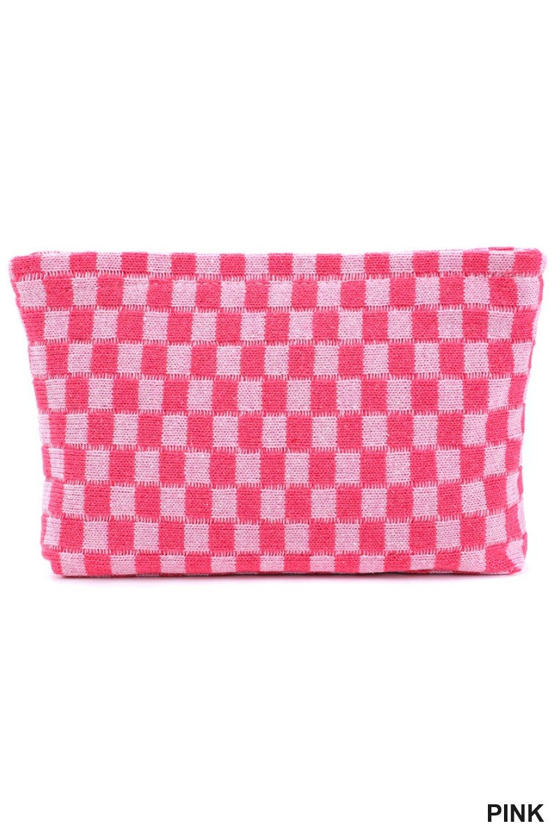 Checkered Makeup Pouch-Accessories- Hometown Style HTS, women's in store and online boutique located in Ingersoll, Ontario