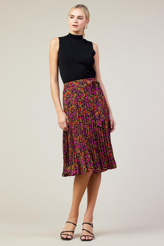 Pleated Midi Skirt - Magenta-Skirt- Hometown Style HTS, women's in store and online boutique located in Ingersoll, Ontario