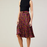 Pleated Midi Skirt - Magenta-Skirt- Hometown Style HTS, women's in store and online boutique located in Ingersoll, Ontario