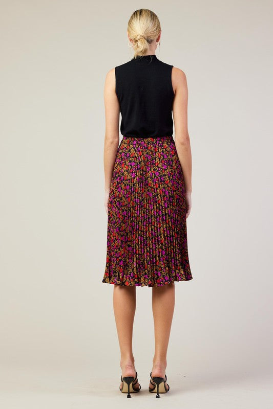 Pleated Midi Skirt - Magenta-Skirt- Hometown Style HTS, women's in store and online boutique located in Ingersoll, Ontario