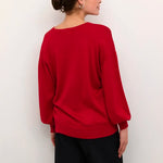 Regina Knit Pullover - Haute Red-tops- Hometown Style HTS, women's in store and online boutique located in Ingersoll, Ontario