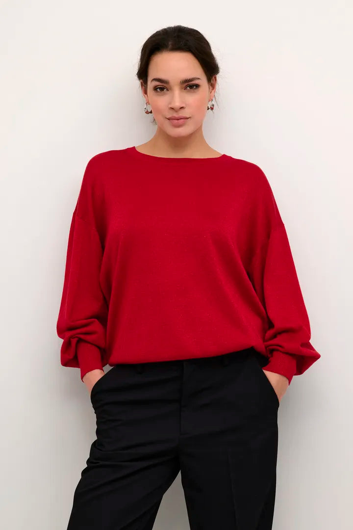 Regina Knit Pullover - Haute Red-tops- Hometown Style HTS, women's in store and online boutique located in Ingersoll, Ontario