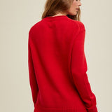 Ribbed Band Sweater - Red-sweater- Hometown Style HTS, women's in store and online boutique located in Ingersoll, Ontario