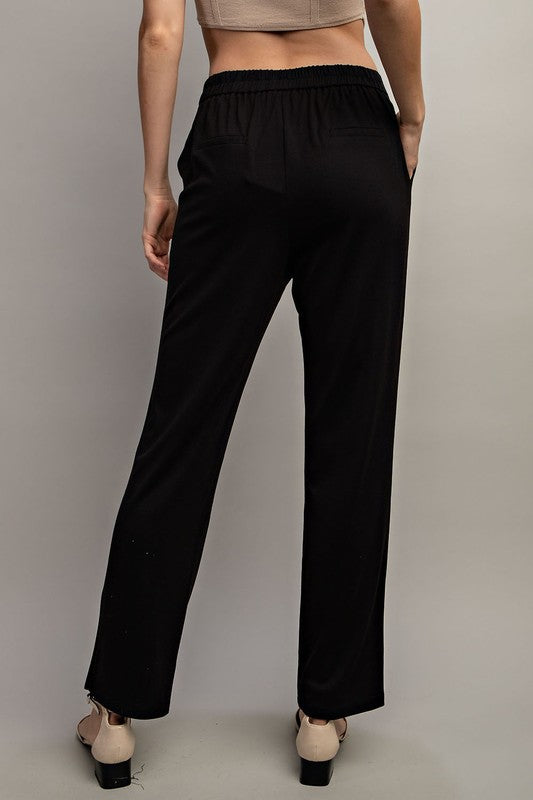 Relaxed Dress Pants - Black-dress pants- Hometown Style HTS, women's in store and online boutique located in Ingersoll, Ontario