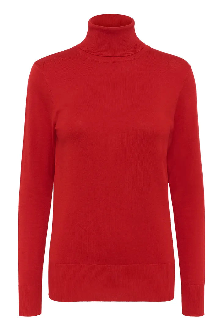 Astrid Roll Neck Top - Haute Red-Casual Tops- Hometown Style HTS, women's in store and online boutique located in Ingersoll, Ontario