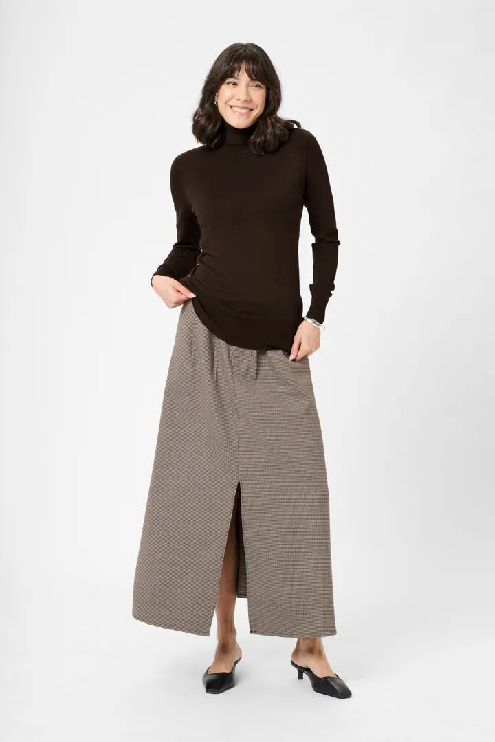 Astrid Roll Neck Top - Black Coffee-Casual Tops- Hometown Style HTS, women's in store and online boutique located in Ingersoll, Ontario