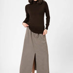 Astrid Roll Neck Top - Black Coffee-Casual Tops- Hometown Style HTS, women's in store and online boutique located in Ingersoll, Ontario