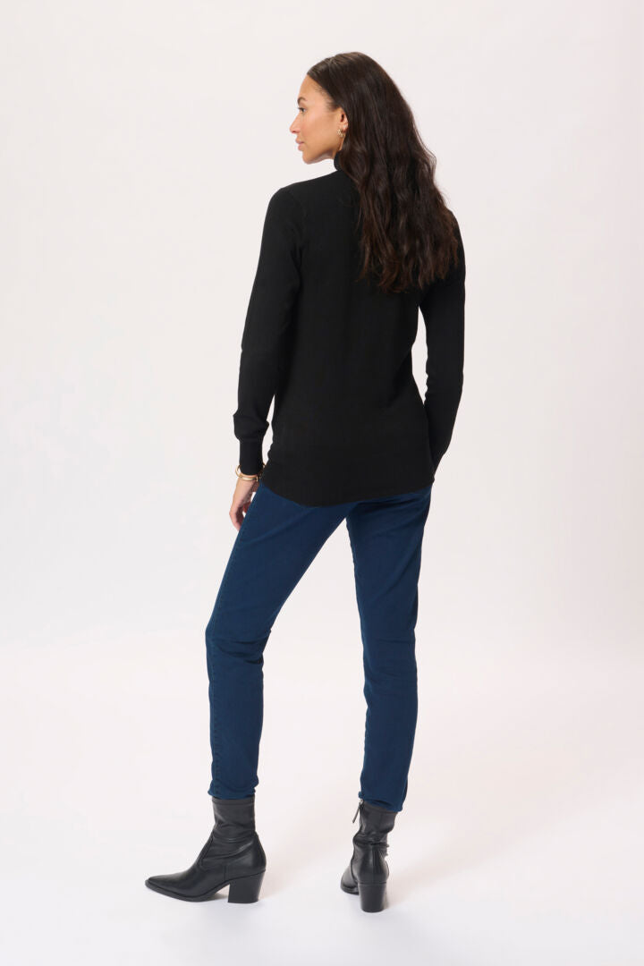 Astrid Roll Neck Top - Deep Black-Casual Tops- Hometown Style HTS, women's in store and online boutique located in Ingersoll, Ontario