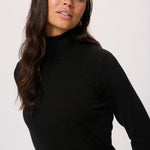 Astrid Roll Neck Top - Deep Black-Casual Tops- Hometown Style HTS, women's in store and online boutique located in Ingersoll, Ontario
