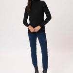 Astrid Roll Neck Top - Deep Black-Casual Tops- Hometown Style HTS, women's in store and online boutique located in Ingersoll, Ontario