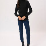 Astrid Roll Neck Top - Deep Black-Casual Tops- Hometown Style HTS, women's in store and online boutique located in Ingersoll, Ontario