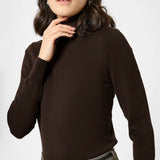 Astrid Roll Neck Top - Black Coffee-Casual Tops- Hometown Style HTS, women's in store and online boutique located in Ingersoll, Ontario