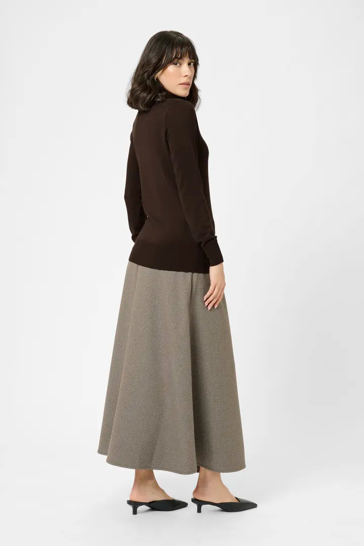 Astrid Roll Neck Top - Black Coffee-Casual Tops- Hometown Style HTS, women's in store and online boutique located in Ingersoll, Ontario