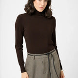 Astrid Roll Neck Top - Black Coffee-Casual Tops- Hometown Style HTS, women's in store and online boutique located in Ingersoll, Ontario