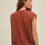 Sweater Vest - Rust-tops- Hometown Style HTS, women's in store and online boutique located in Ingersoll, Ontario