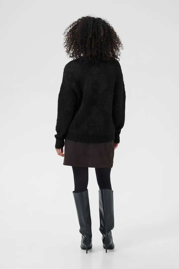 Sandra Knit Pullover - Black/Silver Lurex-sweater- Hometown Style HTS, women's in store and online boutique located in Ingersoll, Ontario