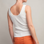 Scallop Neck Tank - White-tank- Hometown Style HTS, women's in store and online boutique located in Ingersoll, Ontario