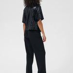 Miranda Sequin Blouse - Deep Black-blouse- Hometown Style HTS, women's in store and online boutique located in Ingersoll, Ontario