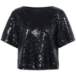 Miranda Sequin Blouse - Deep Black-blouse- Hometown Style HTS, women's in store and online boutique located in Ingersoll, Ontario