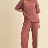 Pleated Tee & Pants - Sienna-set- Hometown Style HTS, women's in store and online boutique located in Ingersoll, Ontario