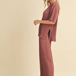 Pleated Tee & Pants - Sienna-set- Hometown Style HTS, women's in store and online boutique located in Ingersoll, Ontario