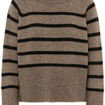 Erin Knit Pullover - Morel/Black Stripe-Sweater- Hometown Style HTS, women's in store and online boutique located in Ingersoll, Ontario