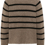 Erin Knit Pullover - Morel/Black Stripe-Sweater- Hometown Style HTS, women's in store and online boutique located in Ingersoll, Ontario