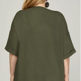 Textured Knit Top - Olive - EX-T shirt- Hometown Style HTS, women's in store and online boutique located in Ingersoll, Ontario