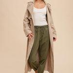 Classic Double Breasted Trench Coat - Almond-Coats & Jackets- Hometown Style HTS, women's in store and online boutique located in Ingersoll, Ontario