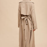 Classic Double Breasted Trench Coat - Almond-Coats & Jackets- Hometown Style HTS, women's in store and online boutique located in Ingersoll, Ontario