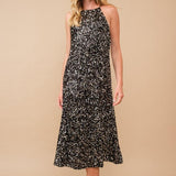 Sequin Halter Dress - Black-dress- Hometown Style HTS, women's in store and online boutique located in Ingersoll, Ontario