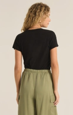 Modern Slub Tee - Black-tee- Hometown Style HTS, women's in store and online boutique located in Ingersoll, Ontario