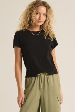 Modern Slub Tee - Black-tee- Hometown Style HTS, women's in store and online boutique located in Ingersoll, Ontario